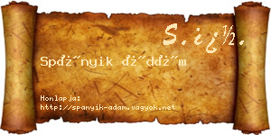 Spányik Ádám névjegykártya