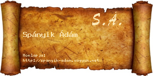 Spányik Ádám névjegykártya